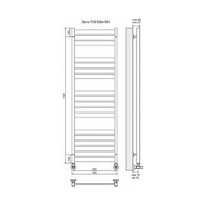 Полотенцесушитель водяной Terminus Латте П18 500x1581 купить в интернет-магазине сантехники Sanbest