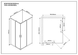 Душевой уголок Vincea Scala VSS-2SC8010CL 80x100 стекло прозрачное/профиль хром купить в интернет-магазине Sanbest