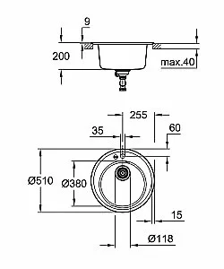 Мойка для кухни Grohe K200 Composite 31656AP0 купить в интернет-магазине сантехники Sanbest