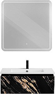 Тумба с раковиной Cezares Slider 80 SLIDER-800-1C-SO-NF черный фьюжн для ванной в интернет-магазине Sanbest