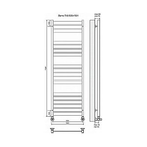 Полотенцесушитель водяной Terminus Латте П18 500x1581 купить в интернет-магазине сантехники Sanbest