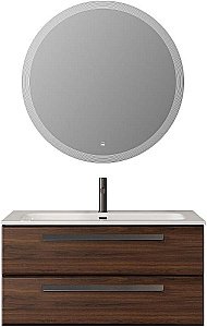 Тумба с раковиной Cezares ECO-CER-N 100 ECO-CER-N-1000-2C-SO-NCS-P орех шоколад софт для ванной в интернет-магазине Sanbest