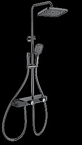 Душевая система с термостатом WONZON & WOGHAND Shelf, Темный графит (WW-B4161-BGG) купить в интернет-магазине сантехники Sanbest