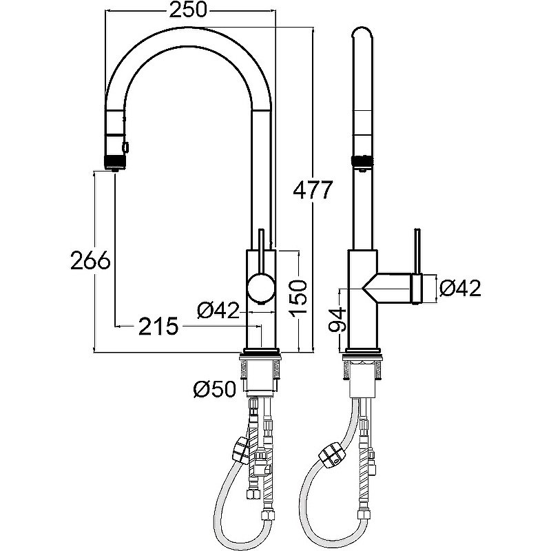 Смеситель для кухни Paulmark Galant Ga213077-CR хром купить в интернет-магазине сантехники Sanbest