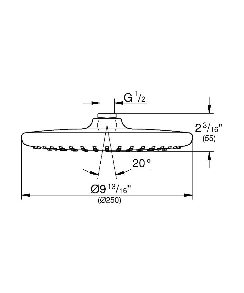Верхний душ Grohe Tempesta 250 26666000 белый/хром купить в интернет-магазине сантехники Sanbest