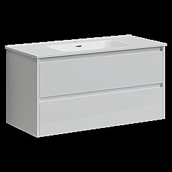 Тумба с раковиной Sancos Libra LB100W белый глянец для ванной в интернет-магазине Sanbest