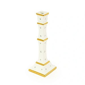 Подсвечник одинарный Migliore EMOZIONI 26570 белый/декор золото купить в интернет-магазине сантехники Sanbest