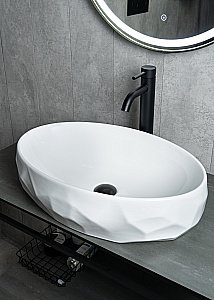 Раковина накладная Gid 9030wx белая купить в интернет-магазине Sanbest