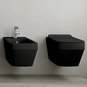 Унитаз подвесной SIMAS Baden Baden BB18nero matt безободковый, черный матовый купить в интернет-магазине Sanbest