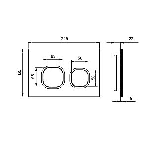 Кнопка для инсталляции IDDIS Uniglass 001 UNG01BCi77 купить в интернет-магазине сантехники Sanbest