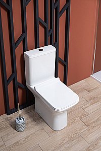 Унитаз-компакт Aquanet Rimless Cube 2-C CL-12288 с крышкой микролифт, с бачком, безободковый купить в интернет-магазине Sanbest