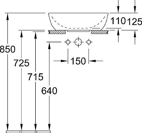 Раковина накладная Villeroy&Boch Artis 43 41794301 альпийский белый купить в интернет-магазине Sanbest