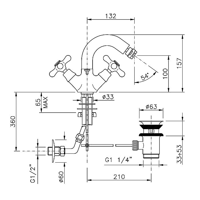 Смеситель для биде Nicolazzi Nuova Brenta 2537BZ Бронза купить в интернет-магазине сантехники Sanbest