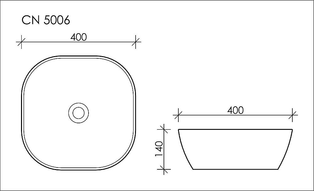 Раковина накладная Ceramica Nova Element CN5006 40 купить в интернет-магазине Sanbest