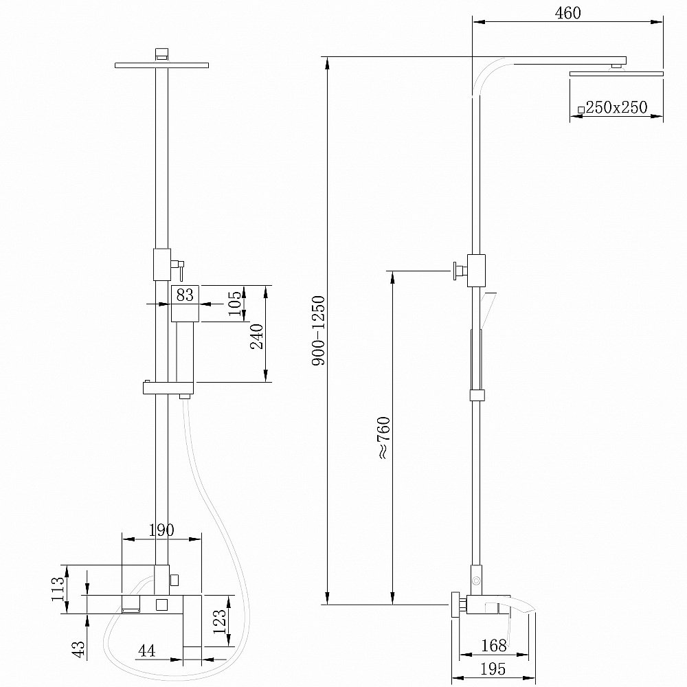 Душевая система Abber Wasserfall AF8616G золото матовое купить в интернет-магазине сантехники Sanbest