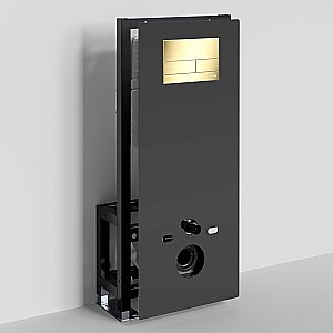 Инсталляция для унитаза WasserKraft Glan 66TLT.010.ME.BL.PG04 с кнопкой золото глянцевое купить в интернет-магазине сантехники Sanbest