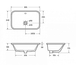 Раковина встраиваемая BelBagno 52,5 BB1009 белая купить в интернет-магазине Sanbest