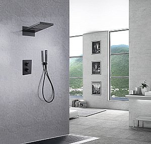 Душевая система ABBER Weiss Insel AF8052B черная матовая купить в интернет-магазине сантехники Sanbest