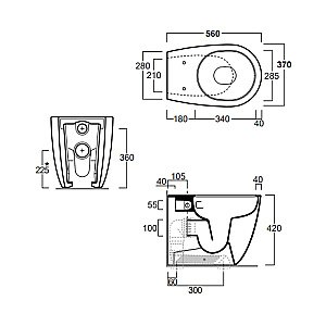 Унитаз приставной Simas Vignoni VI01VERT, безободковый, слив торнадо, белый купить в интернет-магазине Sanbest