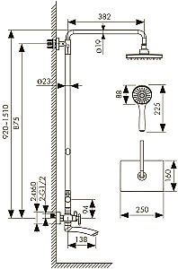 Душевая система Kaiser Trio 57288-1 бронза купить в интернет-магазине сантехники Sanbest