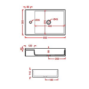 Раковина накладная Artceram SCALINO 60 SCL003 05 00 bi matt купить в интернет-магазине Sanbest