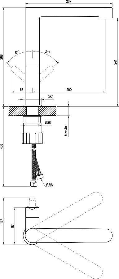 Смеситель для кухни Ravak PURI X070143 хром купить в интернет-магазине сантехники Sanbest