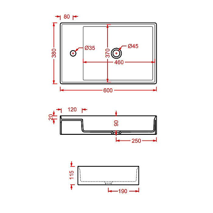 Раковина накладная Artceram SCALINO 60 SCL003 05 00 bi matt купить в интернет-магазине Sanbest