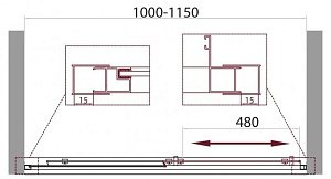 Душевая дверь BelBagno UNIQUE BF-1 120/135P купить в интернет-магазине Sanbest