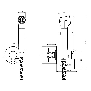 Гигиенический душ Grossman Solis 502.K35.07.120 никель брашированный купить в интернет-магазине сантехники Sanbest