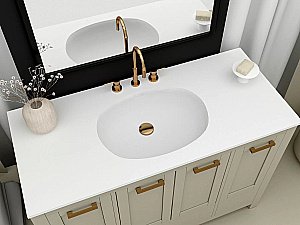 Раковина под столешницу Montebianco PIETRO DUE 11023 белая матовая купить в интернет-магазине Sanbest