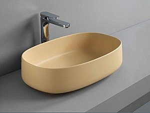 Раковина накладная Artceram Cognac 55 COL003 12 00 Giallo Zinco купить в интернет-магазине Sanbest