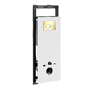 Инсталляция для унитаза WasserKraft Salm 27TLT.010.ME.WH.PG02 белая панель/кнопка золото глянец купить в интернет-магазине сантехники Sanbest