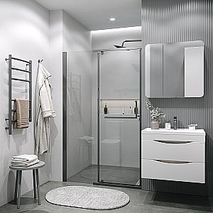 Душевая дверь Grossman Pragma 110 100.K33.03.110.42.00 стекло прозрачное/профиль графит сатин купить в интернет-магазине Sanbest