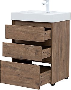 Тумба с раковиной Aquanet Nova Lite 302471 60 дуб рустикальный для ванной в интернет-магазине Sanbest