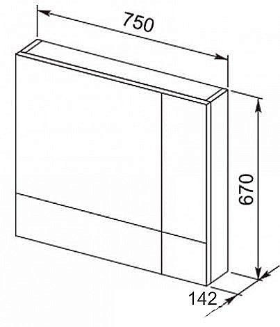 Зеркальный шкаф Aquanet Верона 75 черный купить в интернет-магазине сантехники Sanbest