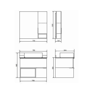 Тумба с раковиной Comforty Штутгарт 75 для ванной в интернет-магазине Sanbest