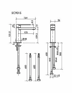Смеситель для раковины Sancos Studio SC9015BG брашированное золото купить в интернет-магазине сантехники Sanbest