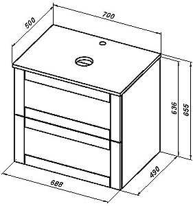 Тумба с раковиной Aquanet Терра 70 маренго для ванной в интернет-магазине Sanbest