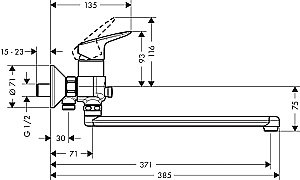 Смеситель для ванны Hansgrohe Logis 71402000 купить в интернет-магазине сантехники Sanbest