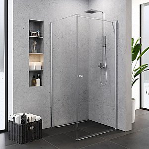 Душевой уголок NEW TRENDY SUPERIA K-0799 90 x80 стекло прозрачное/профиль хром купить в интернет-магазине Sanbest