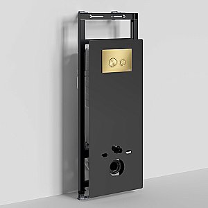Инсталляция для унитаза WasserKraft Salm 27TLT.010.ME.BL.MG01 черная панель/кнопка золото матовое купить в интернет-магазине сантехники Sanbest