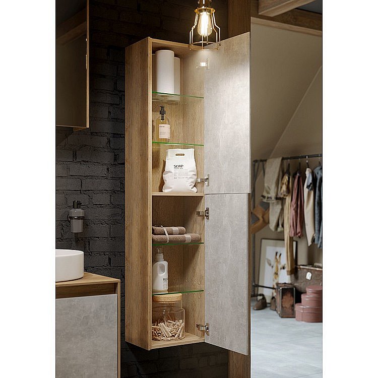 Пенал Aqwella Mobi 36,5 MOB0535DB дуб балтийский для ванной в интернет-магазине сантехники Sanbest