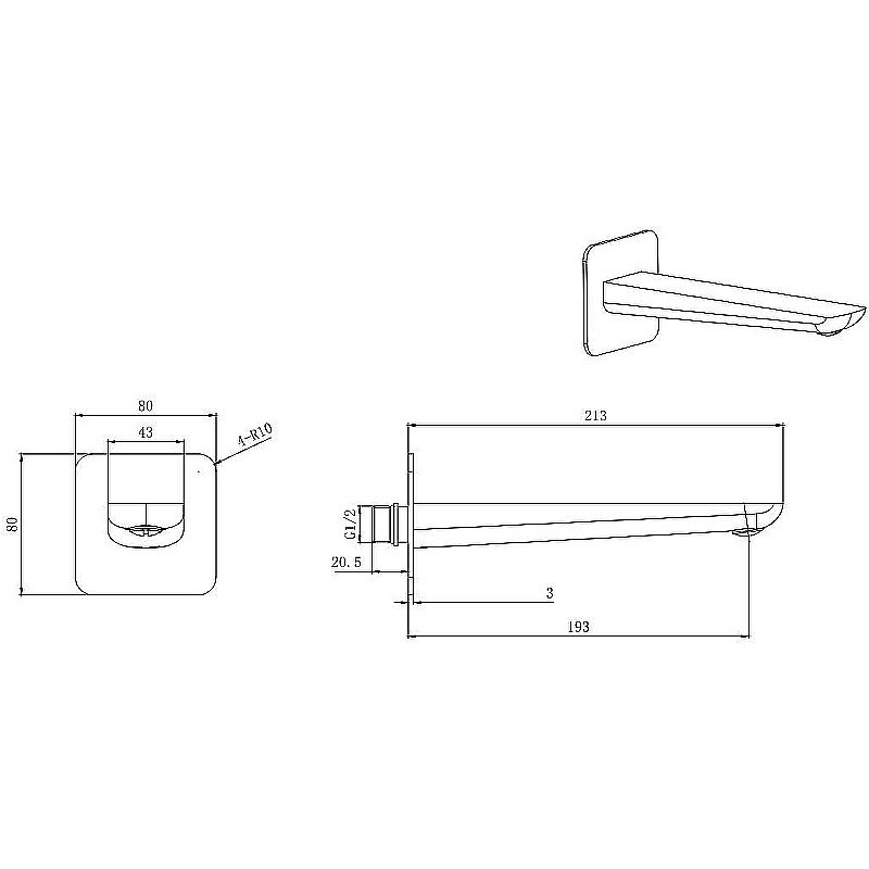 Излив для ванны Aquatek Вега AQ1041MB черный купить в интернет-магазине сантехники Sanbest