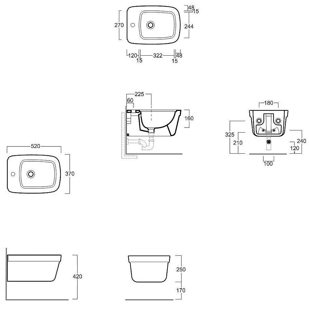 Биде подвесное SIMAS Evolution 52х37 купить в интернет-магазине Sanbest