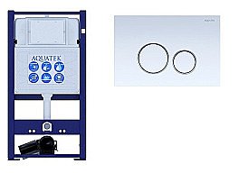 Инсталляция для унитаза Aquatek INS-0000016 с кнопкой KDI-0000015 белая/хром купить в интернет-магазине сантехники Sanbest