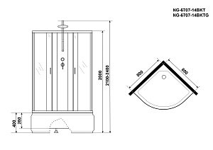 Душевая кабина Niagara Classic NG-6707-14BKT 80x80 купить в интернет-магазине Sanbest