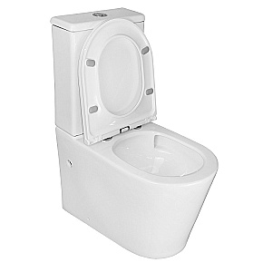 Унитаз напольный Azario Conto AZ-T005BR белый, безободковый, с бачком, с крышкой микролифт, слив торнадо купить в интернет-магазине Sanbest