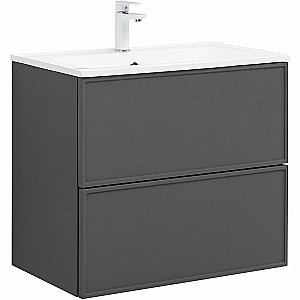 Тумба с раковиной Aquanet Арт 75 329064 ясень графит для ванной в интернет-магазине Sanbest