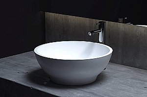 Раковина накладная Salini GLORIA 03 1102203MF 41,5 из искусственного камня S-Stone, матовая, цвет по RAL полностью купить в интернет-магазине Sanbest