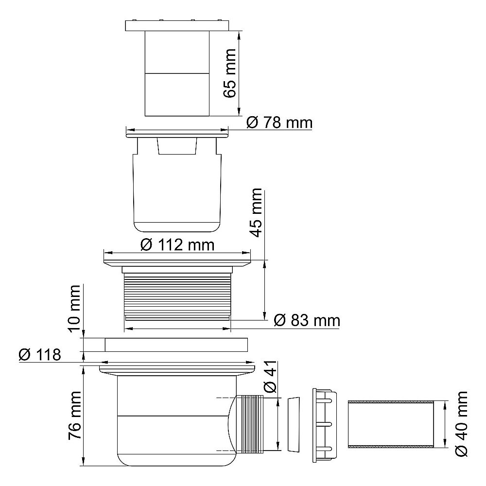 Сифон для поддонов из искусственного камня D454 купить в интернет-магазине сантехники Sanbest